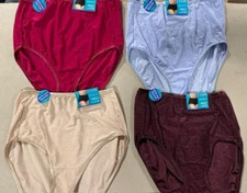 4 pairs VANITY FAIR Brief ILLUMINATION 13109 Panty Mixed Colors Size - 6 / M