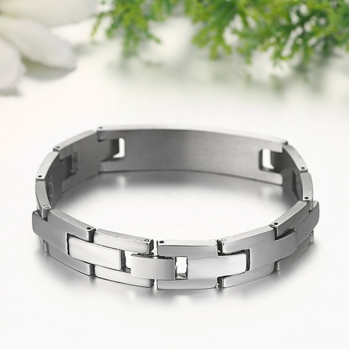 Mens Stainless Steel Cross English Bible Lords Prayer Bangle Bracelet Wristband - Picture 7 of 18