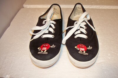 Vintage 2000 M&M's Candy Sneakers Shoes Women Size 8 Black