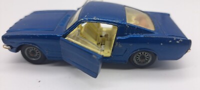 Vtg Corgi Toys Ford Mustang Car Fastback 2 2 Diecast Blue White | eBay