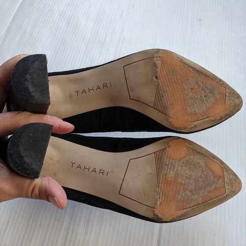 TAHARI Tallie black suede block heel pumps size 6 - Picture 12 of 15