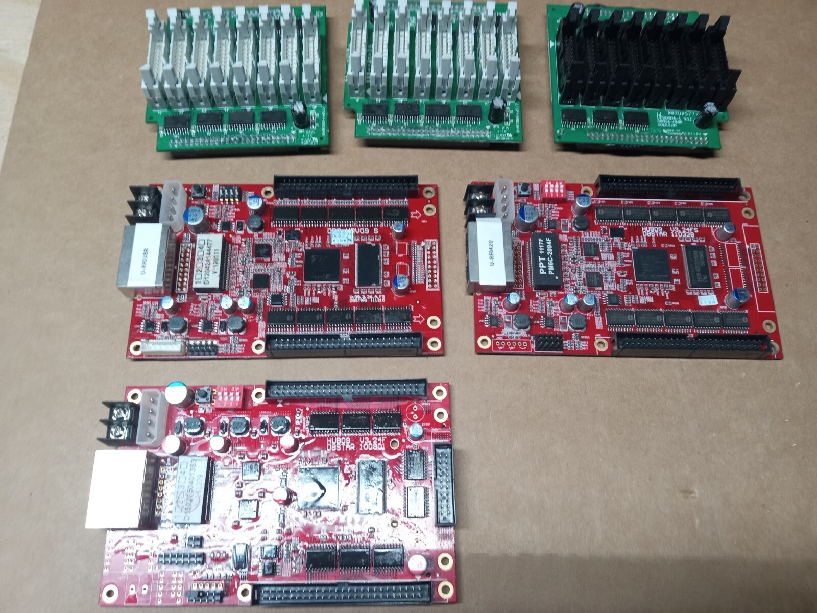 DBStar Cards lot of 3 hub09,100901,110328,vrv09,56804-0186 w/ daughter boards
