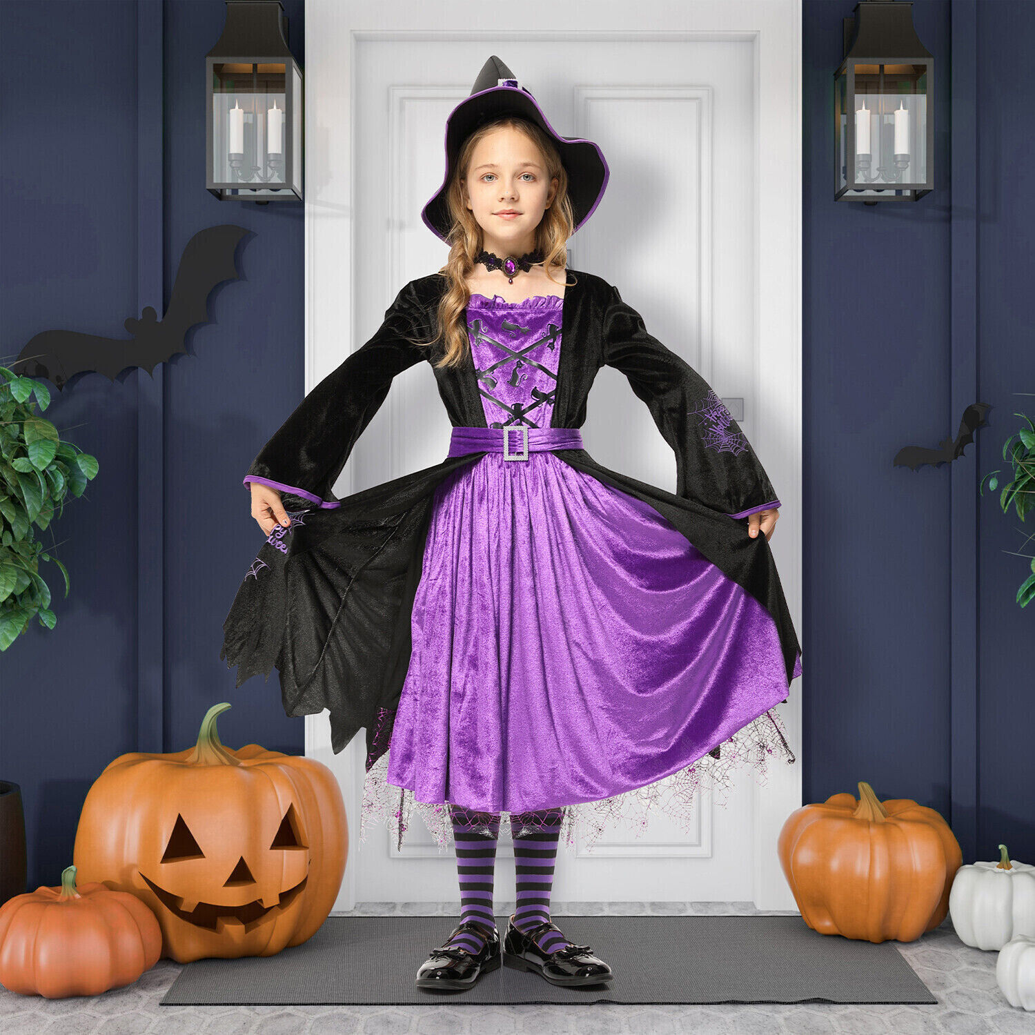 Witch Child Costume Includes DRESS ONLY SIZE KID GIRLS SIZE SMALL 5-7