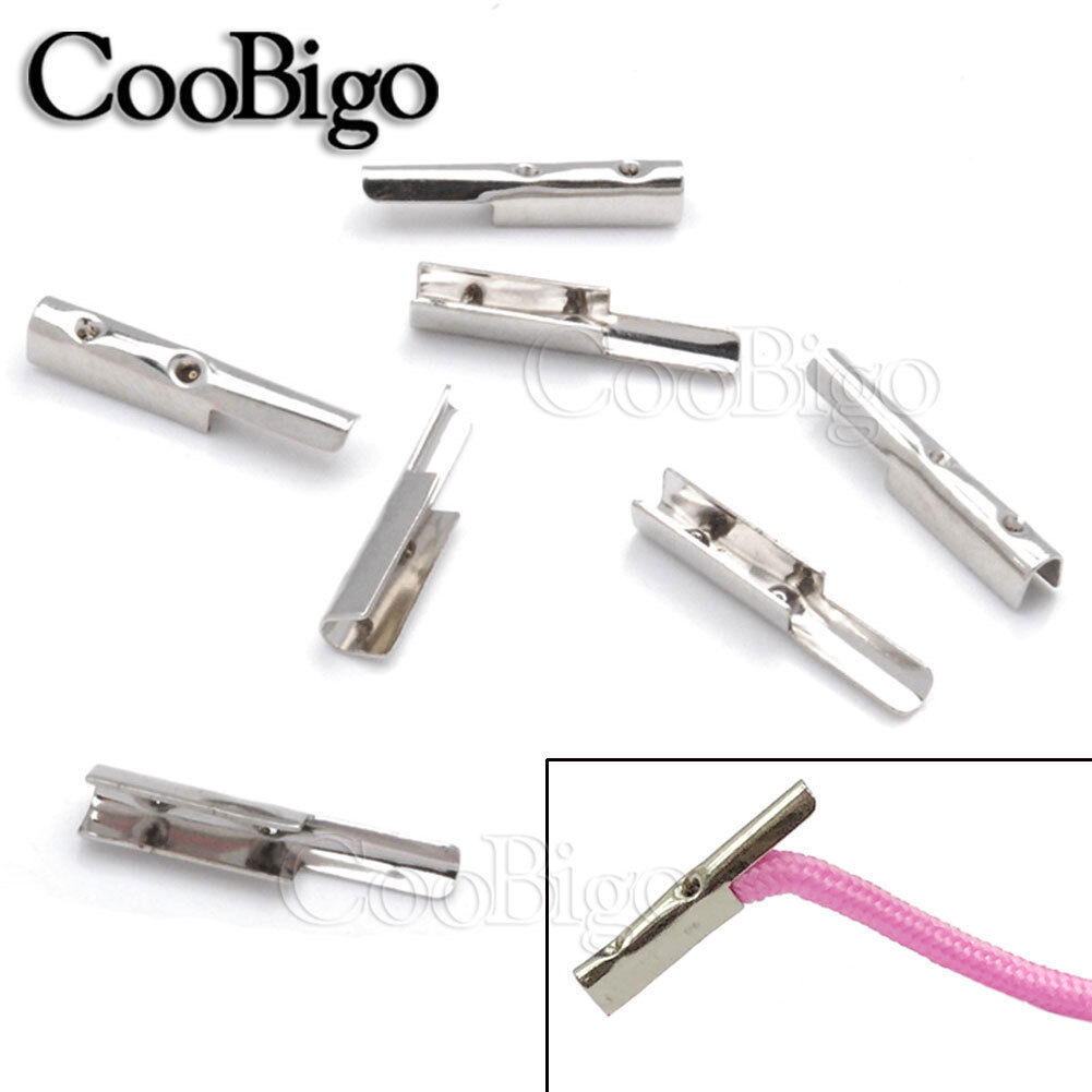 2.5mm Metal Rope Ends Clip Cord Lock Stopper DI Bag Silver Super beauty product 5 ☆ very popular restock quality top Paper