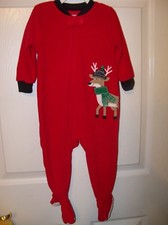 Carter's Reindeer Red Deer One Piece Footed Pajama PJ Size 12 Months NWT
