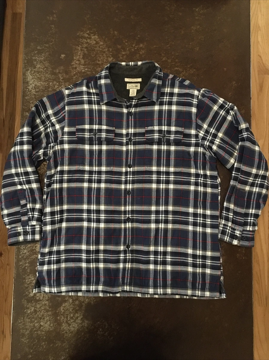 Ll bean men's top fleece lined flannel