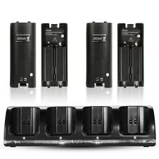 4-in-1 Charger Station for Wii&Wii ,Charging w/ 4 Rechargeable Batteries
