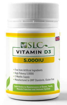 Vitamin D D3 5000 IE Kapseln SLC maximale Stärke 90 Softgel Kapseln