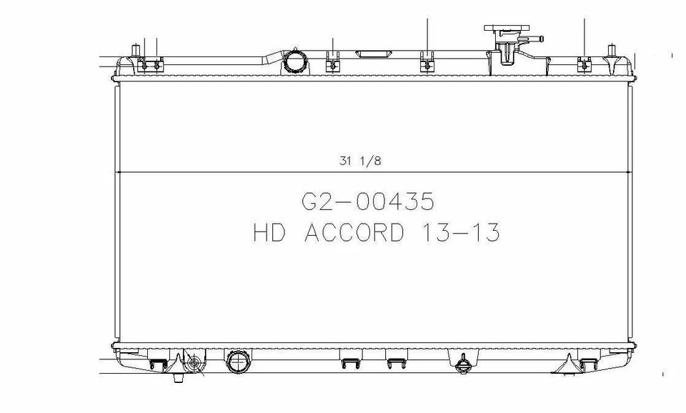 Radiador V6 para Honda Accord 2013-2017 2,4 L 4 cilindros/3,5 L Foto 2 de 2