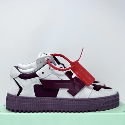 Off-White Off Court 3.0 Women's Suede Sneakers Size 7 US/ 37 EU White Burgundy
