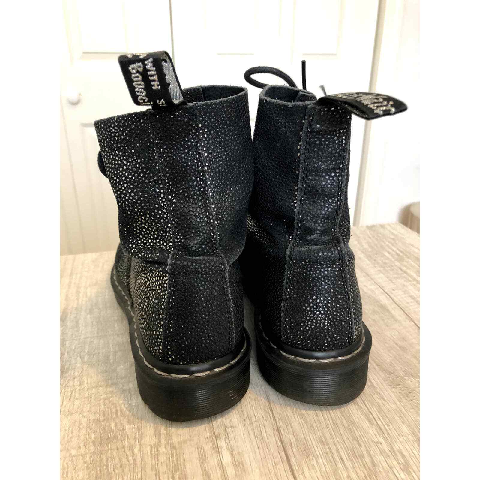 Doc Martens Original Boots Sparkly Black Size 9 eBay