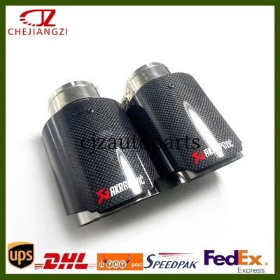 Glossy Carbon Fiber AKRAPOVIC Exhaust Tip 3''/3.5''/4''/4.5'' Universal Tailpipe - Bild 1 von 4