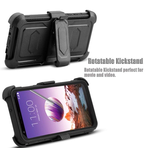 For LG Stylo 4/Stylo 5 Cases Full-Body Armor With Kickstand Hybrid Holster Clip - Picture 5 of 32