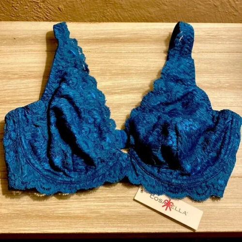 BNWT COSABELLA CANDIE BLUE LACE UNDERWIRED PLUNGE BRA SIZE UK 34B RRP £60 - Picture 1 of 2