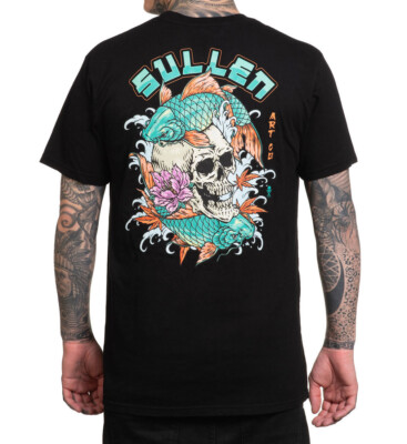 Sullen Clothing T-Shirt Skull Koi Art Collective Tattoo Schädel Lotus Skull