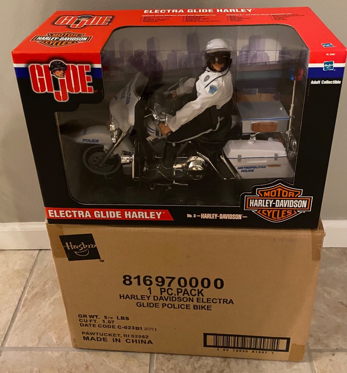 GI Joe Electra Glide Harley & Exclusive Police Officer (NIB) 12