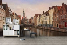 3D Water City Landscape Wallpaper Wall Mural Removable Self-adhesive Sticker 549