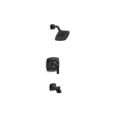 #ad KOHLER Rubicon 1 Handle 3 Spray Tub and Shower Faucet in Matte Black $88.46