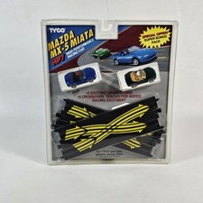TYCO HO Scale Mazda MX-5 Miata HP7 Slot Car Racing Set Bonus Pack 7043 NIB