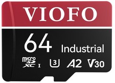 64GB Industrial microSD Card, U3 A2 V30 High Speed Memory Card with Adapter, ...