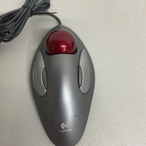 Logitech T-BC21 Trackman red Marble USB T-BC21 Mouse - Working Condition - Bild 2 von 3