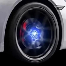 62mm Wheel Center Caps Self Powered Floating Blue LED For Land Rover Black