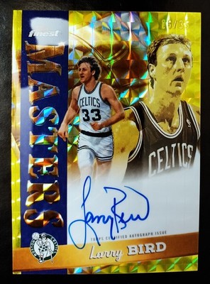 LARRY BIRD-2026 Topps Finest (#16/35) GOLD-GEOMETRIC AUTO/AUTOGRAPH ''NO-STICKER''