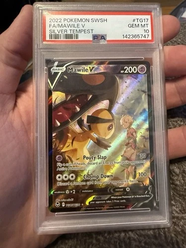 2022 POKEMON SWORD & SHIELD SILVER TEMPEST #TG17 FA/MAWILE V PSA 10