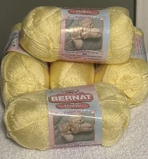 5-BERNAT Baby Blanket Yarn Yellow 21438 SOFT #1 Super Fine 1.75 Oz. Each 163321