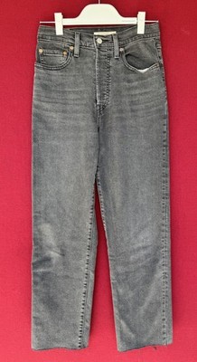 Levi's Women's Light Wash Grey Denim Ribcage Straight Jeans Size 28