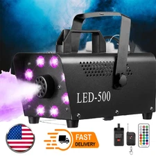 Smoke Machine, Fog Machine Halloween Indoor- 3 Stage LED Lights with 13 Colors