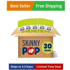 SkinnyPop Popcorn, , Whole Grain, Dairy-Free Snack, 0.65oz Bags 30ct