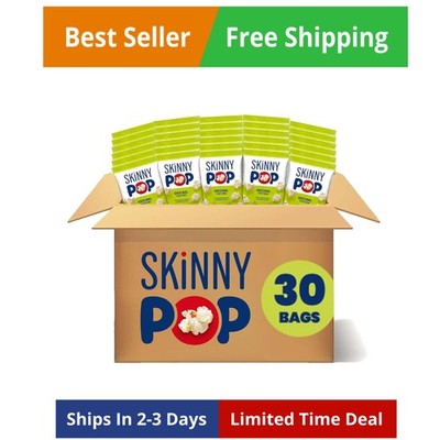 SkinnyPop Popcorn, , Whole Grain, Dairy-Free Snack, 0.65oz Bags 30ct
