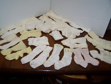 Antique and Vintage Children Socks and Knee High Stockings. Lot of 17 pairs
