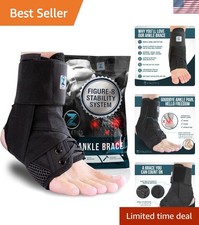 Lace-Up Ankle Brace for Unisex - Adjustable Support for Sports Recovery  Medium