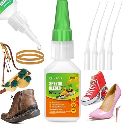 Schuhkleber Extra Stark Wasserfest   30g Set Mit Sekundenkleber & A