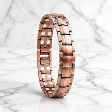 Mens Solid Copper Magnetic Therapy Bracelet Arthritis Pain Relief Cuff Bangle