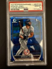 2023 1st Bowman Sapphire Edition Chrome Prospects Spencer Jones PSA 10 POP 476