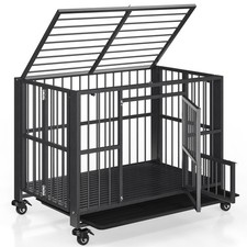 Heavy Duty Dog Crate, Foldable Indestructible Kennel, Escape Proof Extra Large