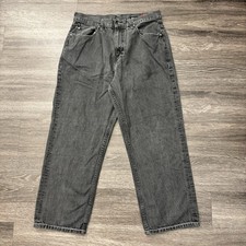 Vintage Ecko Unltd Baggy Jeans Size 34x28 Skater Y2K Black Denim Embroidered