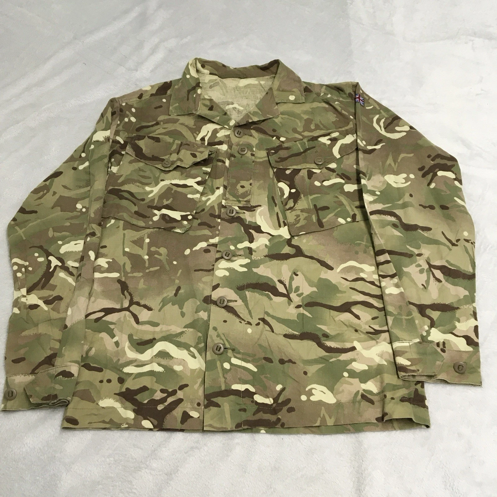 British Army Shirt Mens XL Green Camo MTP Barrack Field Overshirt Outdoor Hiking
