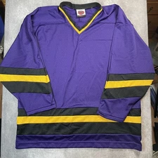 Vintage Hockey Jersey Mens XL Purple Yellow K1 Sportswear Polyester 90s