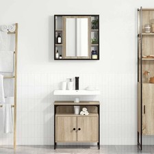 Set di mobili per il bagno 2 pcs Marrone Legno multistrato