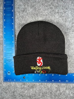 Beijing 2008 Summer Olympics Beanie Toque Adult Black Knit Acrylic Embroidered