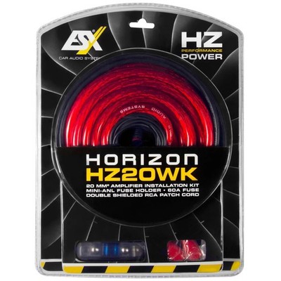 ESX HZ20WK - Kabelkit 20mm² mit 5m Cinchkabel und Mini-ANL Sicherung KFZ Auto