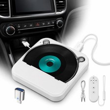 Portable Car CD Player with USB/AUX Port for Car, Truck, Computer White