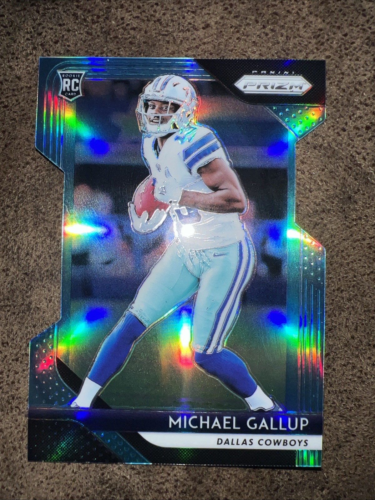 2018 Panini Prizm /199 Michael Gallup RC Rookie Light Blue Prizm Die Cut #226