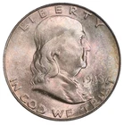 1948-D Franklin Silver Half Dollar PCGS MS-64 End Roll Album Toned Toning Toner