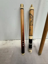 VINTAGE Golden Shark Custom Crafted Pool Cue Hand Carved Rare