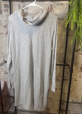 APT.9 Gray Knit Sweater Dress Cowl Neck Long Sleeve Knee Length XL